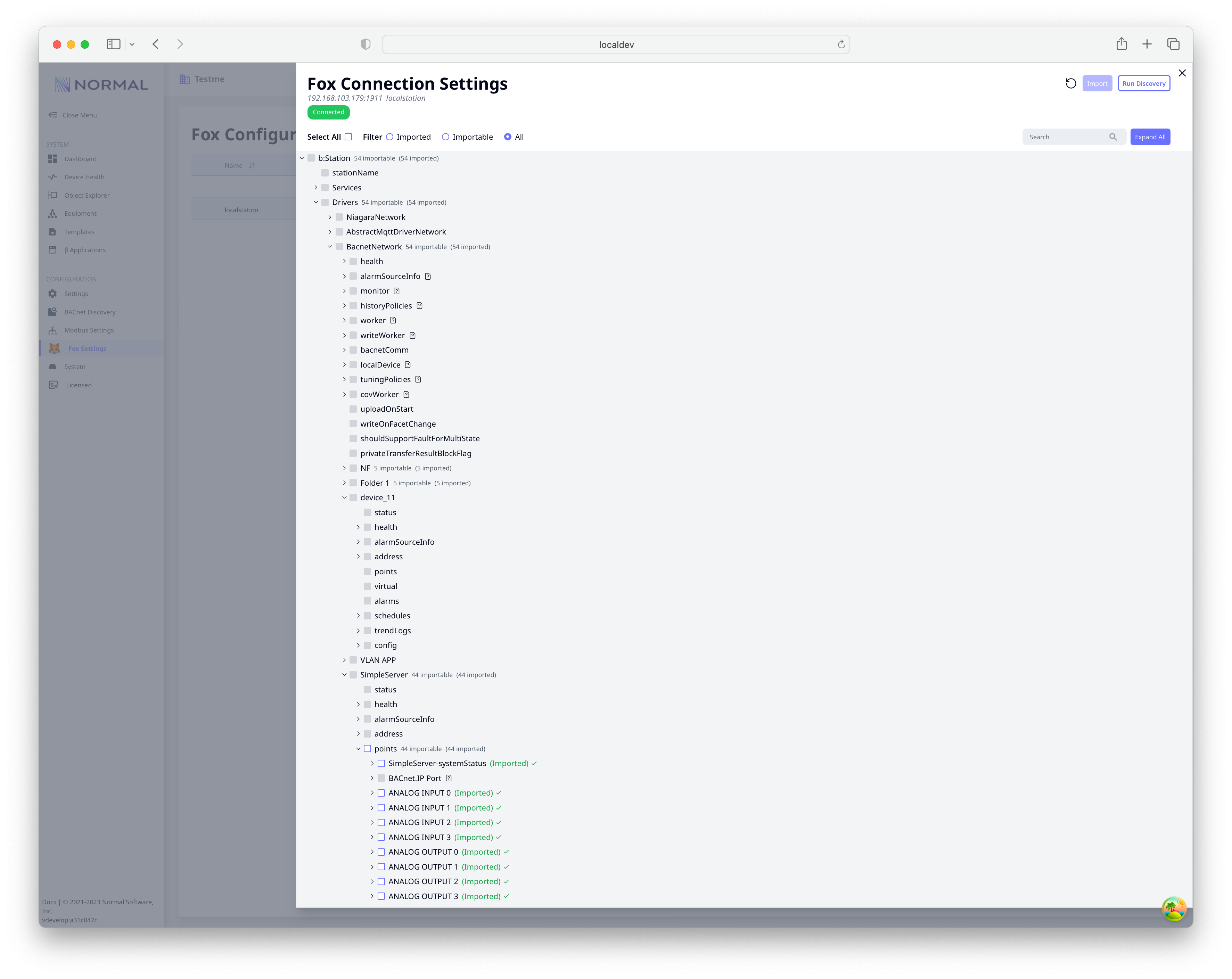 Fox configuration ui