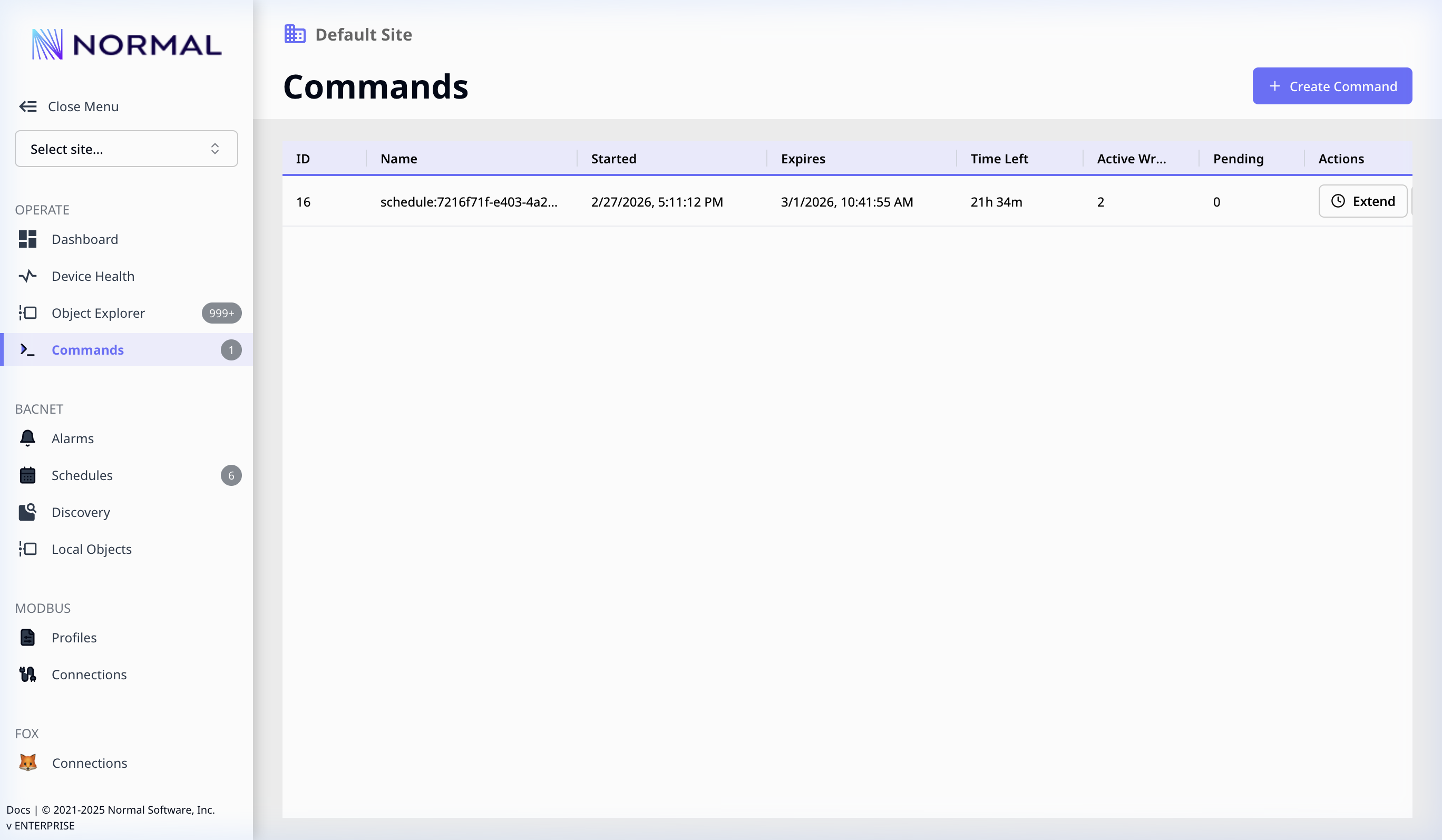 Active Commands View